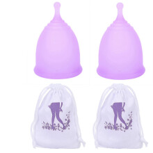 2pcs Silicone Menstrual Cup Women Soft Reusable Period Cup Female Body Care ToolS
