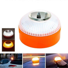 3Pcs V16 emergency LED flashlights, white and yellow warning lights, with magnetic base, traffic safety lights.