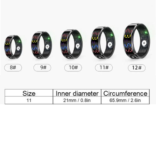 Touch-Smart-Ring 16 mAh 21 mm schwarzes Display 1