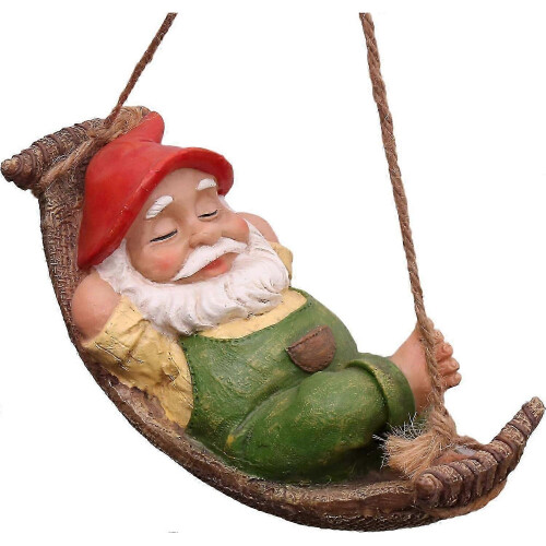 Outdoor Garden Statue, Reclining Dwarf with Hammock Statue