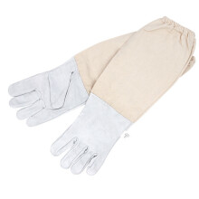 Gants d'apiculture - Gants de protection en cuir de mouton et toile, accessoires pour combinaison d'apiculture anti-piqûres (XL)