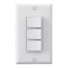Triple Rocker Light Switch, Three Single Pole Electrical Paddle Switch, 15A 125V, in-Wall On/Off Switch, Self-grounding, Wall Plate is Included, UL L