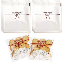 2025 New 500Pcs Self-adhesive Cookie Bags, 5.5x5.5Inch Clear Treat Bags DIY Plastic Individual Candy Bags Decorating Favor Bag Cellophane Bags for Pac