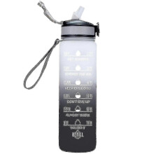 (Style 7) 1000ml Free Motivational With Time Marker Fitness Jugs Gradient Color Cups Outdoor Frosted Water Bottle