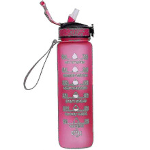 (Style 10) 1000ml Free Motivational With Time Marker Fitness Jugs Gradient Color Cups Outdoor Frosted Water Bottle