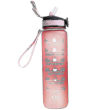 (Style 9) 1000ml Free Motivational With Time Marker Fitness Jugs Gradient Color Cups Outdoor Frosted Water Bottle