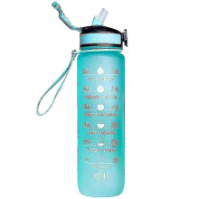 (Style 11) 1000ml Free Motivational With Time Marker Fitness Jugs Gradient Color Cups Outdoor Frosted Water Bottle