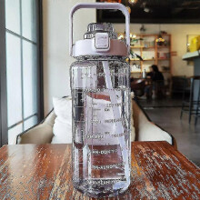 2l Portable Large Capacity Water Bottles Fitness Water Jug with Time Marker High Quality