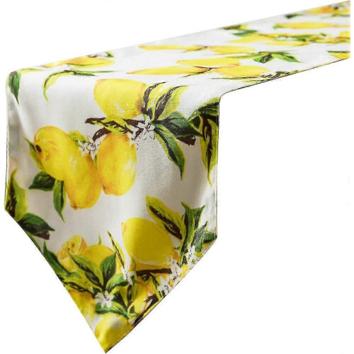 30*180 Waterproof Table Runner - Lemon Pattern - Table Decoration for Dining Room, Party, Kitchen