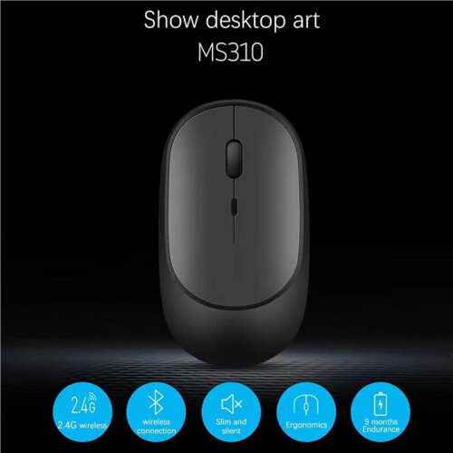 Mouse Wireless Ricaricabile, Mouse da Gioco con Doppia Modalità  2.4G per Laptop, Tablet e PC. 1