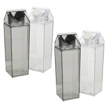 Milk Carton Water Bottle 8 Pcs Portable Leakproof Jug Ideal for Fitness Gym Camping 500ml Assorted Color Reusable