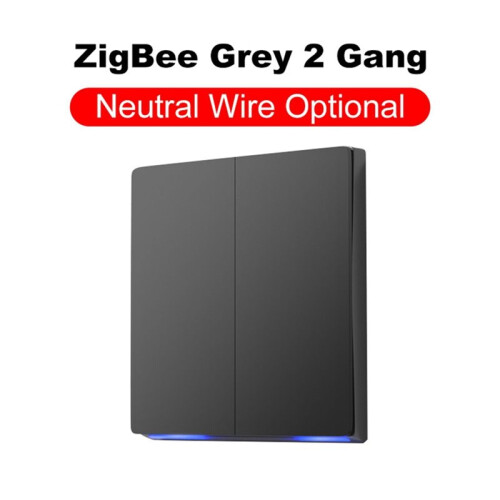 Tuya Zigbee   Wall Push Button  for AC Fan Curtain Motor Blinds Work 2 Gang Neutral Wire Required Gray 1