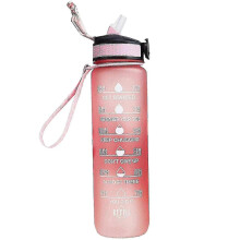 (Style 9) 1000ml Free Motivational Sports Jug With Time Marker Outdoor Fitness Mug Gradient Color Mug Outdoor Frosted Water Bottle