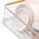 Dish Drying Rack with Wooden Handle,Multifunctional Kitchen Tabletop Drainer - Rust, Space Saving Organizer 6