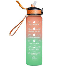 (Style 4) 1000ml Free Motivational Sports Jug With Time Marker Outdoor Fitness Mug Gradient Color Mug Outdoor Frosted Water Bottle