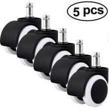 2026 New Office chair castors (5 pieces), Quiet hard floor castors Swivel chair castors 11mm / 50mm castor