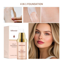(4 in 1 Foundation, 30ml) lakerain 4-in-1 Liquid Foundation 30ml - Oil-Control, Hydrating, Waterproof & Full Coverage, Natural Matte Finish