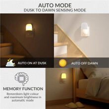2pcs 670nm Red LED Night Light for Sleep, Dusk to Dawn Sensor, Auto//Off Dimmable Night Lights Plug Into Wall US Plug