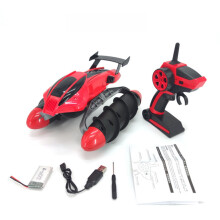 2,4-GHz-Stunt-Amphibienfahrzeug mit Fernsteuerung, wasserdichtes Hovercraft, Allradantrieb, Panzerauto, Spielzeug für Jungen, Geländefah