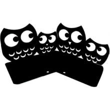Pair of non-slip metal bookends for children - bookends in the shape of an owl - black gift