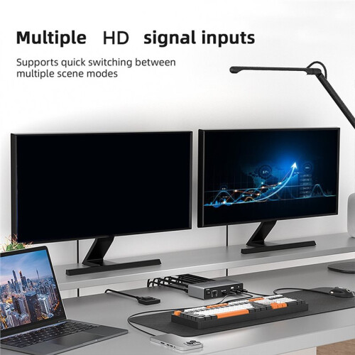 2X2 8K -Compatible 2.1 KVM  8K DP+-Compatible Dual-Screen  Two Inputs and Two Outputs EU PLUG