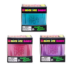 (Glitter Blue) NeeDoh Large Malt Sugar Ice Cube Stress Ball Squishy Toy Sensory Fidget TPR Decompression Reliever