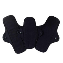 (27cm) 3PCS Women Menstrual Cloth Pad Absorbent Cotton Reusable Sanitary Pad Underwear Liner Antibacteria Technology Washable  23cm