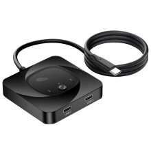 USB-C bidirectionele switch, USB-C switch voor 2 computers, USB-C KVM-switch, 8K@60Hz ondersteuning, HDR, 10 Gbps gegevensoverdracht, PD
