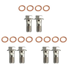 6X Moto nel Acciaio Inox M10 X 1,25 Bulloni Banjo Vite Cilindro Principale Freno Tubo Freno Bullone Pinza Vite Frizione Idraulica
