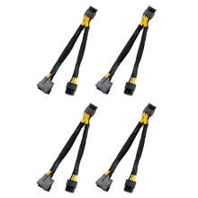 4X Dual 4Pin IDE  zu GPU Dual 8Pin (6+ 2) Pin Strom Versorgungs Kabel PCI-E PCI Express Grafik Karten Adapter für Grafik Karten