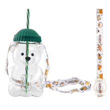 (2) The new 2025 Teed Bear straw cup is an adorable bear-shaped glass with a lid and straw, perfect for iced coffee, milk tea, and cocktails.