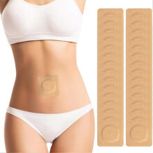 (color) 50PCS Castor Oil Patches, Castor Oil Pack Wraps Disposable Organic Cotton Self-Adhesive Pads for Belly