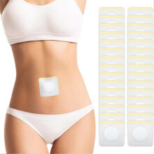 (White) 50PCS Castor Oil Patches, Castor Oil Pack Wraps Disposable Organic Cotton Self-Adhesive Pads for Belly