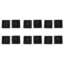 100mm X 100mm Plastic Ribbed Square End Caps Cover Tube Inserts 12 Pcs