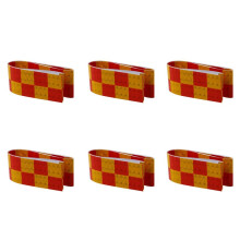 6X Adesivo Nastro di Avvertenza di Sicurezza Riflettente 1M, Rosso + Giallo
