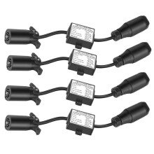 4X Convertitore Luci Per Rimorchi Da USA Un Europa Presa Piatta Un 7 Vie (Veicolo Statunitense) Un Spina Tonda Un 13 Pin (Rimorchio UE)