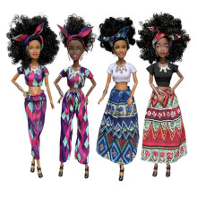 (brown) Articulated Black Skin African Doll Action Figure Multijointed Design