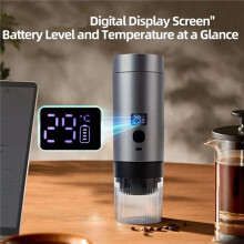 Machine à Café Expresso Portable, Chauffe-Café, Rechargeable, Idéale pour les Voyages et le Bureau.