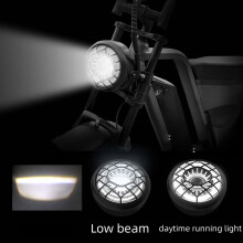 Faro delantero de bicicleta eléctrica de 48 V y 36 V, luz trasera, repuestos, faros LED retro negros para