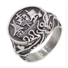Anillos vikingos de acero inoxidable estilo gótico vintage para hombre, con diseño único de tentáculo de pulpo y barco pirata. Joyería a