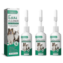 3PCS YEGBONG Pet Ear Drops, universal cat and dog ear canal cleaner, ear mite deodorizer, anti-itch cleaning ear wash
