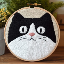 Stickset „Cartoon Cat Punch Needle Kit“ – Stickset für Anfänger