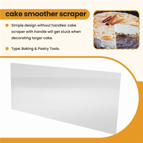Transparent Cake Cream Scraper Rectangular Acrylic Cake Baking Tool Cake Decorating Tools Kitchen Tool-C 2