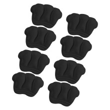 (Black) 4Pairs Anti Slip Shoe Heel Pad Adhesive Prevent Blisters High Heel Insert Breathable Sponge Cushioning For Adult Teen  color