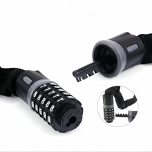 (Black grey 0.9m) Bicycle & Motorcycle Portable Chain Lock - Anti-Theft Password Lock for Mountain Bikes