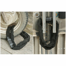(Black grey 0.6m) Bicycle & Motorcycle Portable Chain Lock - Anti-Theft Password Lock for Mountain Bikes