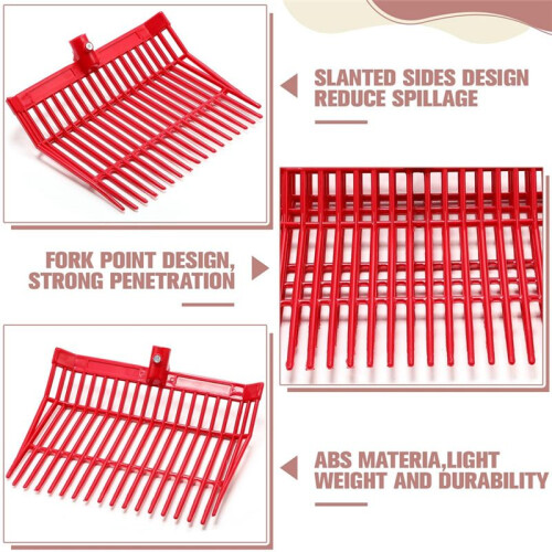 Manure Fork Replacement , Pitchfork , Horse Manure Rake, for Picking  Manure, Stable Waste Removal,Red,2Pcs 2
