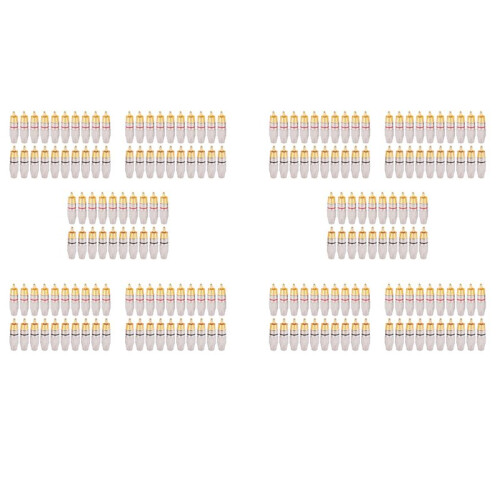 200 Pcs RCA Plug Audio Video Locking Cable Connector Gold Plated