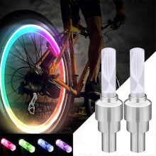 2pcs/pair Led Bike Wheel Lights Car Tire Valve Stems Caps Bicycle Motorcycle Tyre Spoke Flash Lights Cool Reflector Accessories