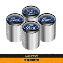 (A Silver) 4Pcs Metal Car Wheel Tire Valve Stem Caps Cover For Ford Focus 2 Ford3 Fiesta Ecosport Kuga Mondeo Everest ESCORT Auto Parts shry